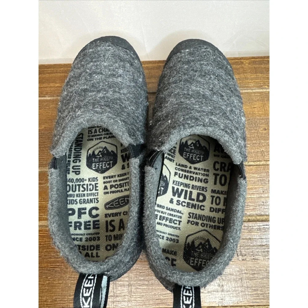 Keen Howser II Womens Shoes‎ Sz 6 Casual Gray Felt Black Slip On Comfortable